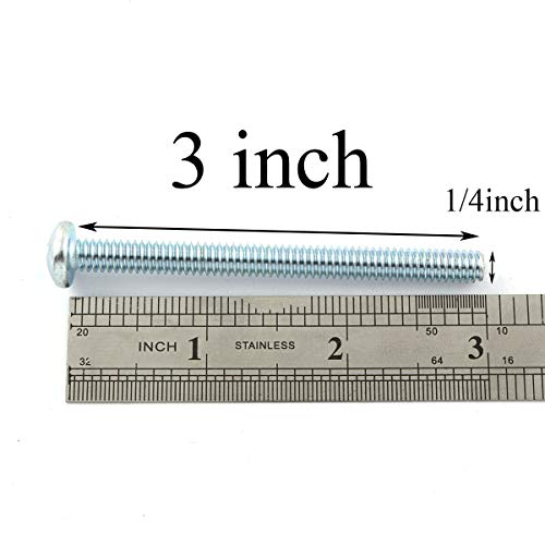 Pro Bamboo Kitchen 5Sets Screw Bolts with Wing Nut Zinc Plated Carbon Steel Mounting Hardware Fitting Fastenings:1/4"-20 Hand Tighten Wing Nuts,1/4"-20x3" Phillips Head Screw Bolt with Washers - Image 3