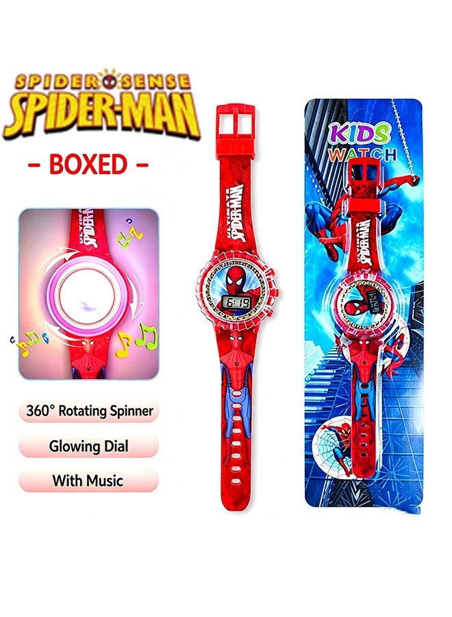 SPIDERMAN best-selling kids' watch, 360° rotation, can light up, with music, a gift watch suitable for children of all ages(new model) - Image 2