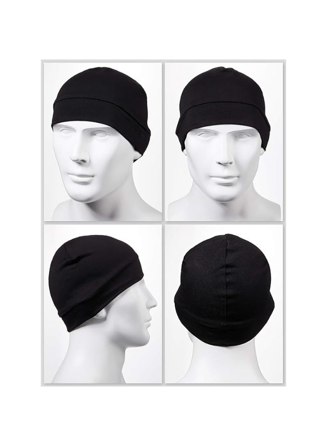 6 Pcs Men Skull Caps Soft Cotton Beanies Sleep Hats Multifunctional Helmet Liner Cap for Men and Women - Image 4