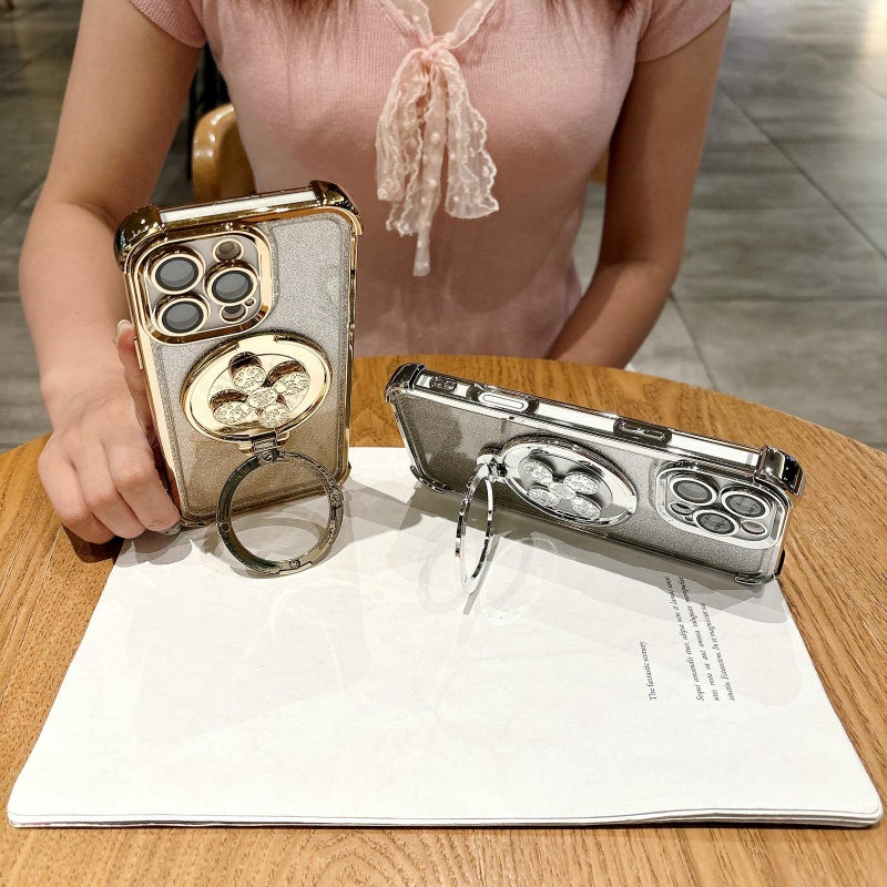 إيروريكس جراب هاتف بحامل دوار لهاتف iPhone 15 Pro Max (فضي) - Image 3