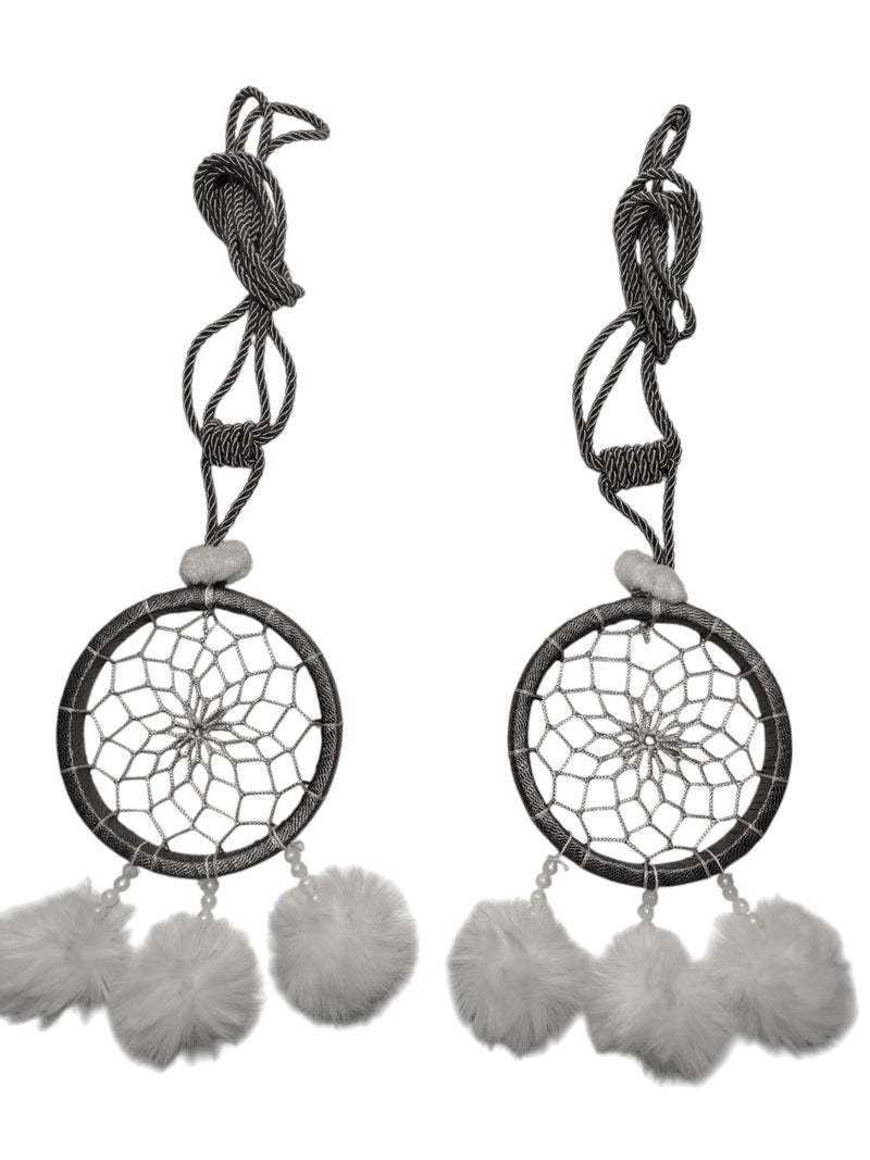 Handmade Dream Catcher Curtain Hanging Multicolor Home Use (Grey) - Image 1