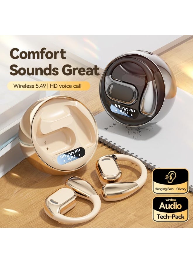 سماعات أذن لاسلكية، سماعات بلوتوث مزودة بميكروفون ENC لإلغاء الضوضاء، سماعات أذن لاسلكية بجهير عميق، شاشة LED، سماعات أذن رياضية مزودة بمشابك أذن للركض والجمنازيوم - Image 4