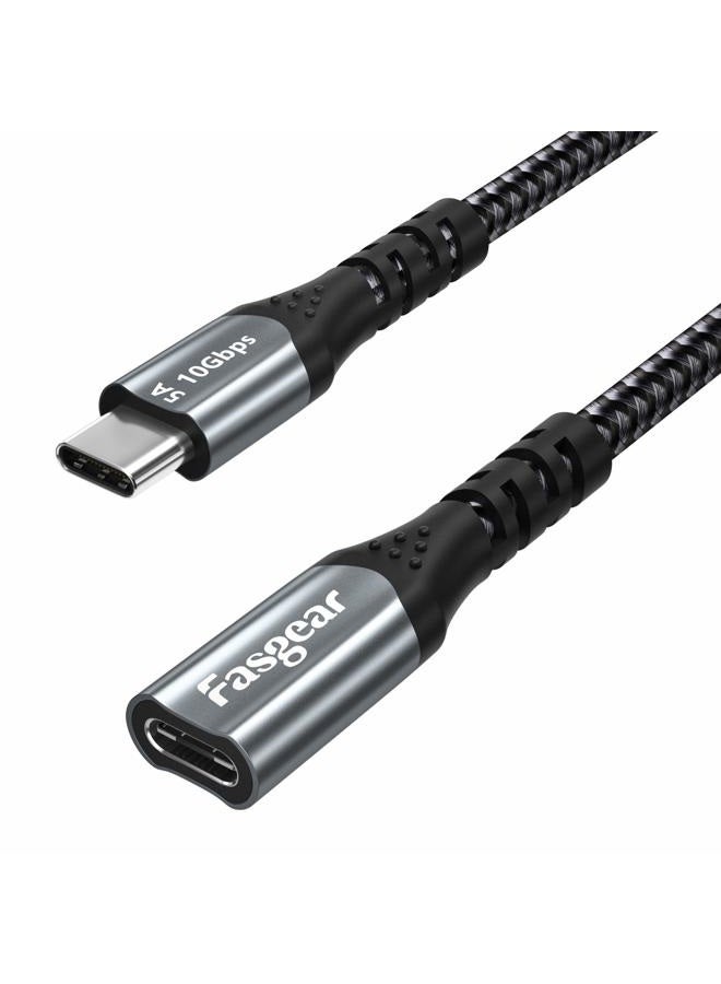 Fasgear USB C Extension Cable 10Gbps USB 3.1 Gen 2 Type C Male to Female Cord Support 4K Video Output Compatible for Thunderbolt 3 port,Mac-Book Pro,Dell XPS,Switch,USB-C Hub,PS VR2(6ft, Black) - Image 1