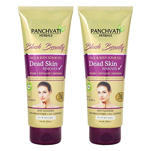 Panchvati Dead Skin Remover Gel With pineapple, papaya, tomato & cucumber enzymes extracts (Face & Body Scrub Gel) Parabens & Sulphate Free, Combo Pack of 2 (Each 200 ml) Cleansing Dead Skin & Tan Removal - Image 1