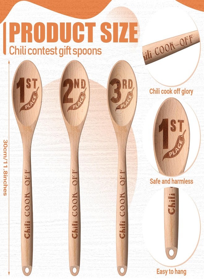 Wiwiqing 3 Set Chili Cook off Trophies Prizes Beech Cook off Spoon Chili Festival Cutting Board Champion Gift for Men Women 1st 2nd 3rd Place Award(Classic) - Image 3