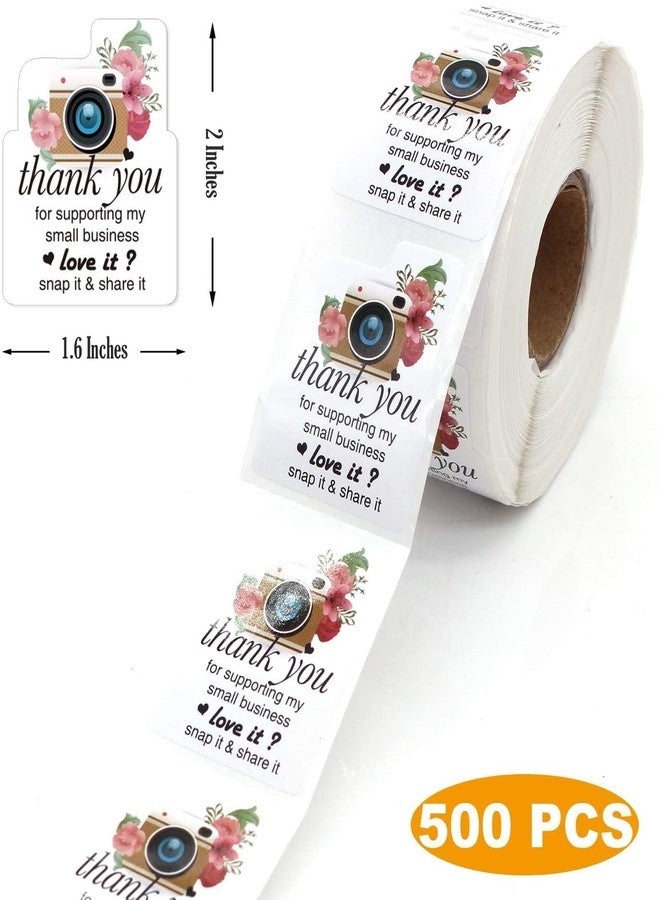 STORE 2508 Store2508 Paper Small Business Stickers Thank You Social Media Snap Share Stickers 2X1.6 Inch 500 Pcs - Image 2