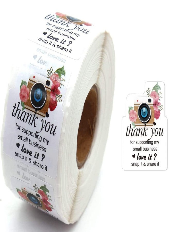 STORE 2508 Store2508 Paper Small Business Stickers Thank You Social Media Snap Share Stickers 2X1.6 Inch 500 Pcs - Image 1