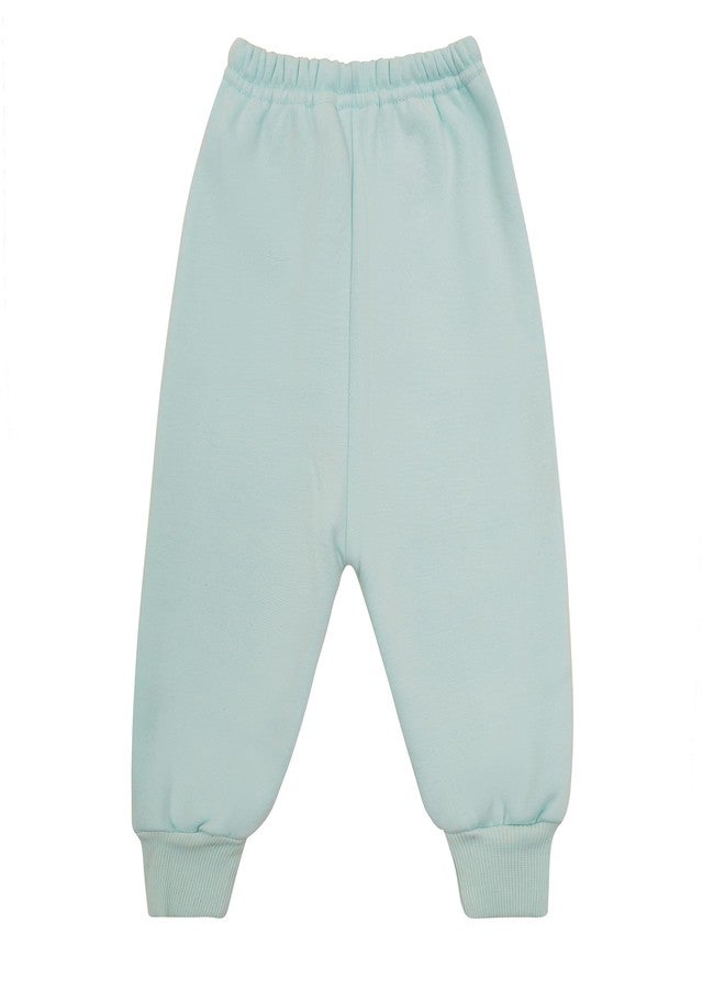 CLAP Unisex Baby Fleece Leggings Kids Winter Thick Warm Pants Boys Girls Pajamas Pack of 2 (in, Age, 3 Years, 4 Years, Regular, Black S.Green) - Image 4