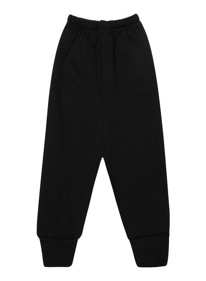 CLAP Unisex Baby Fleece Leggings Kids Winter Thick Warm Pants Boys Girls Pajamas Pack of 2 (in, Age, 3 Years, 4 Years, Regular, Black S.Green) - Image 5