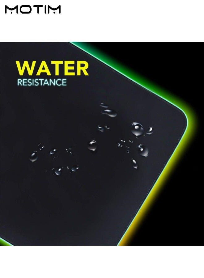 لوحة ماوس ألعاب RGB مع حصيرة ماوس LED لاسلكية سريعة الشحن 15 وات 80x30cm-4mm XL قاعدة مطاطية غير قابلة للانزلاق لوحة ماوس باد ممتدة 10 أوضاع إضاءة حصيرة لوحة المفاتيح لأجهزة الكمبيوتر المخصصة للألعاب