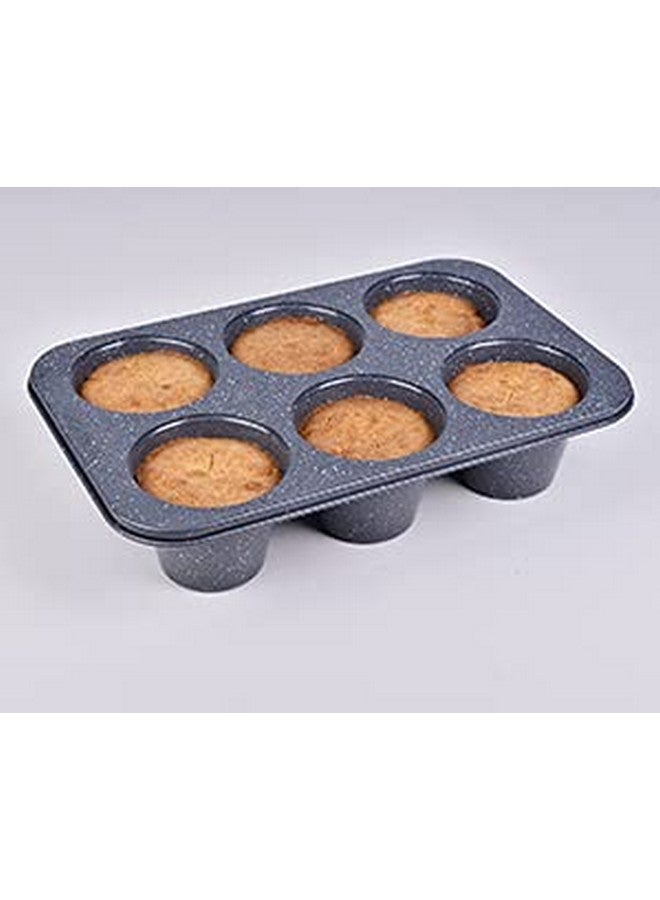 Monfish 2PCS Deep Jumbo Muffin Pan 6 Cup Carbon Steel Black Stone non Stick Coating Muffin Tin 3.5diax3 cup - Image 5