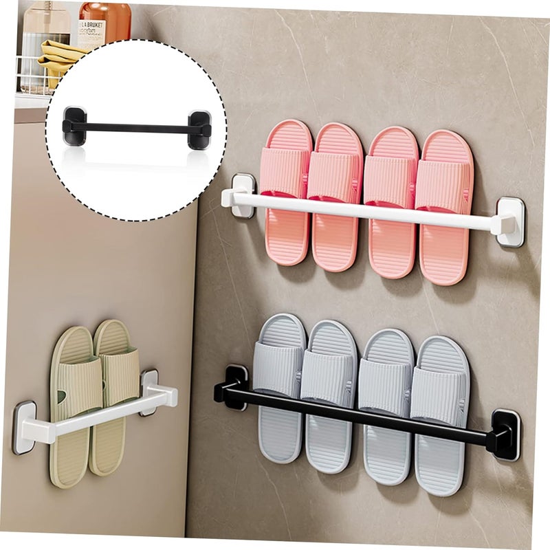 Healifty Punch Slipper Rack for Wall-Mounted Storage Bathroom Kitchen Shoe Holder Space-Saving Adhesive Design Strong Load-Bearing Easy Installation No Damage to Walls - Image 4