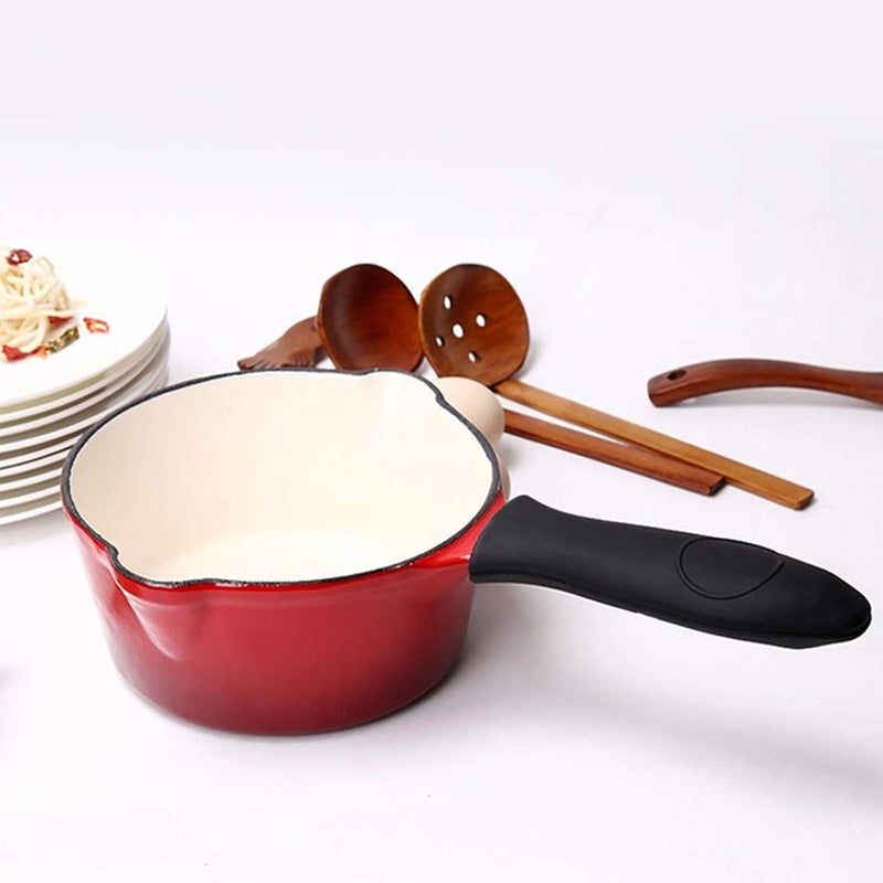 kulusion Silicone Hot Handle Holder Small Cast Iron Handle Cover Skillet Handle Cover Griddle Cover Cookware Handles Cover for Frying Pans & Griddles Sleeve Grip Handle Cover Small & Large Black 6 Pcs - Image 5