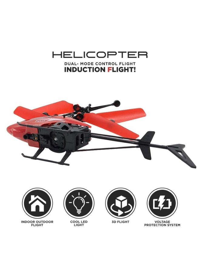 TOY GARDEN Toy Helicopter with Sensor and Remote Control Rechargeable Flying(Indoor & Outdoor) Helicopter Toy with 3D Light for Kids/Adults (RED)  - Image 5
