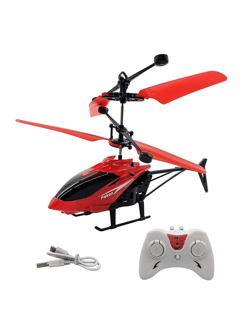 TOY GARDEN Toy Helicopter with Sensor and Remote Control Rechargeable Flying(Indoor & Outdoor) Helicopter Toy with 3D Light for Kids/Adults (RED)  - Image 1