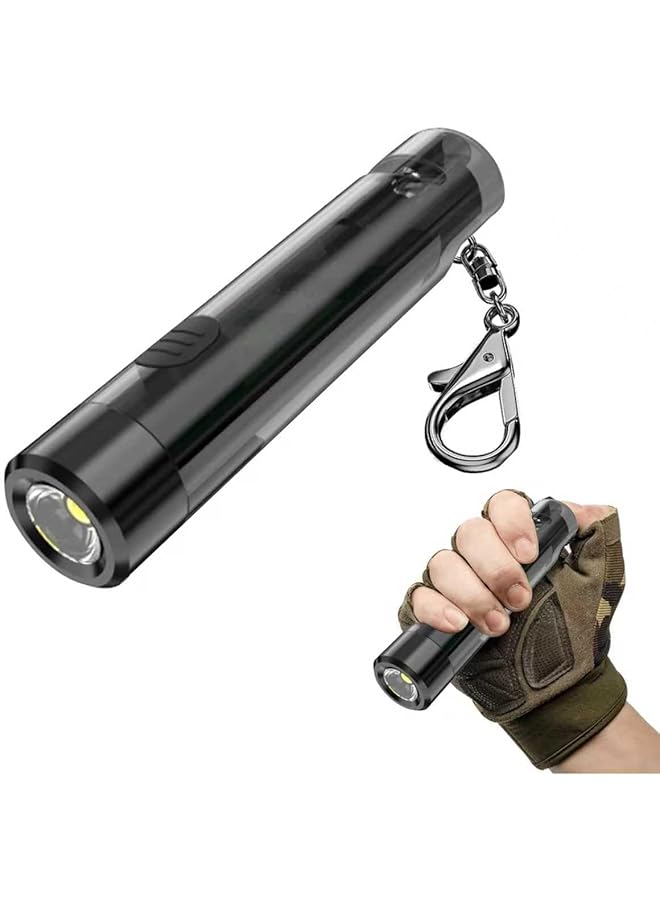 S-TOP Rechargeable Mini LED Flashlight, Keychain High Lumen Pocket Whistle Flashlight, Lightweight Handheld Flashlights for Hiking Camping Party Favors - Image 1