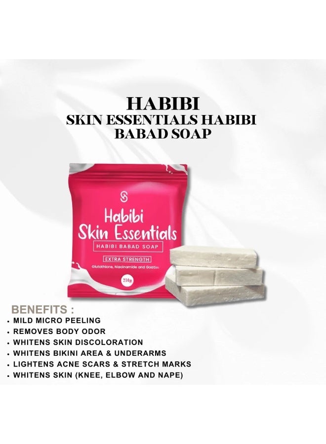 Habibi Babad Whitening Soap | Extra Strength Formula | Glutathione + Niacinamide | Body Odor, Dark Spot & Pimple Care | 210g - Image 3