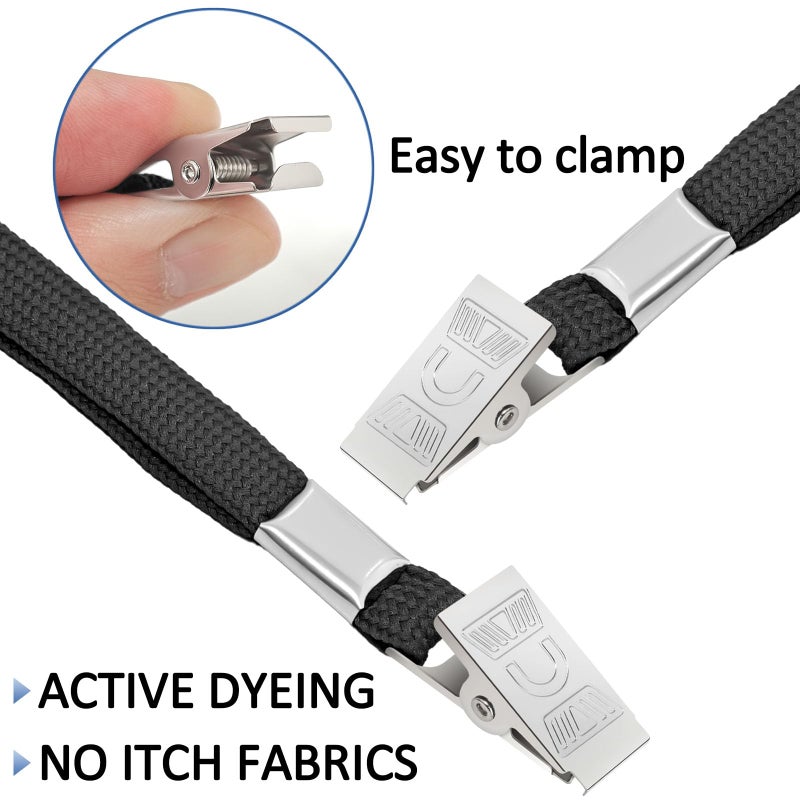 Beieverluck 400 Pack Neck Lanyard Bulk with ID Card Holder Lanyards for ID Badges Vertical Name Badge ID Card Holders Flat Neck Lanyards with Clip for Nurses Teacher Students, Black - Image 3