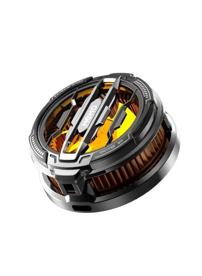 ميمو مروحة تبريد CX07 للهواتف بقوة 15 وات، مبرد مغناطيسي للهواتف والأجهزة اللوحية وأجهزة الكمبيوتر المحمولة، تبريد سريع بقوة 15 وات للألعاب، حامل معدني، تبديد فعال للحرارة للأجهزة، أسود - Image 1