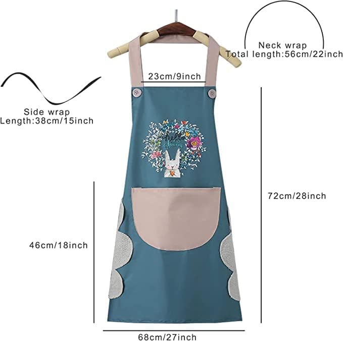 EXPORTTANZA Cute Cartoon Waterproof Apron Two Sides Coral Fleece Hand Wipeable Apron Kitchen Supplies Pack of 1 - Image 3