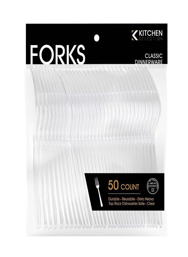Blue Sky Premium Disposable Clear Plastic Forks (50 Count) | Transparent, Durable, and Convenient for Parties, Events, and Everyday Use - Image 4