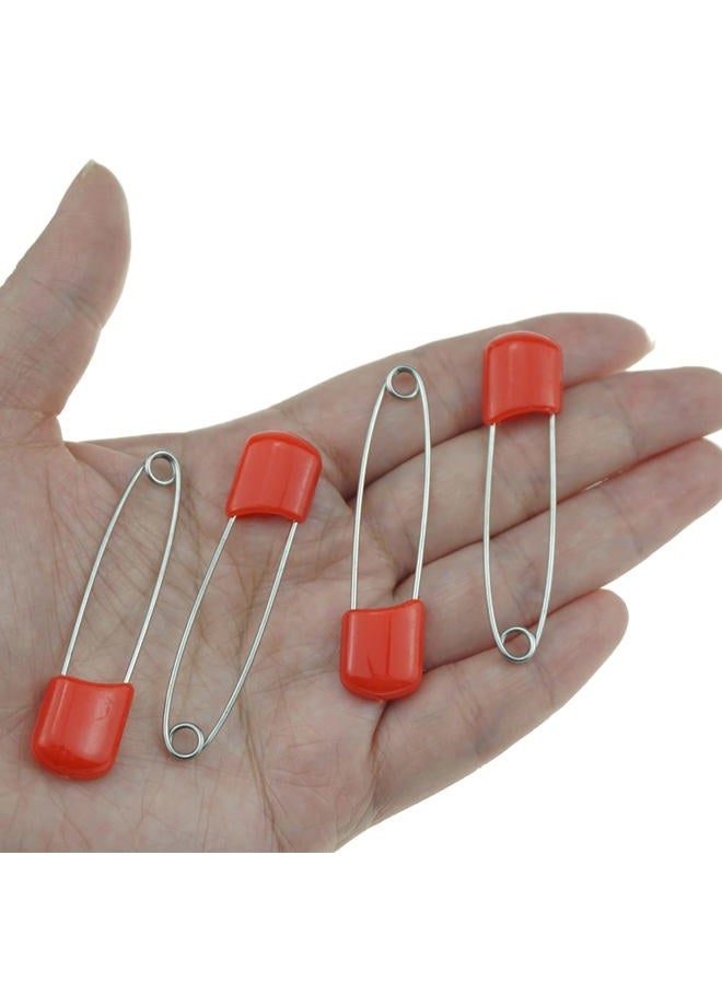 SaktopDeco Red Plastic Safety Pins 2.1 Inch Diaper Pins for Handcrafts DIY Sewing Art Craft Pin Pack of 60 - Image 3