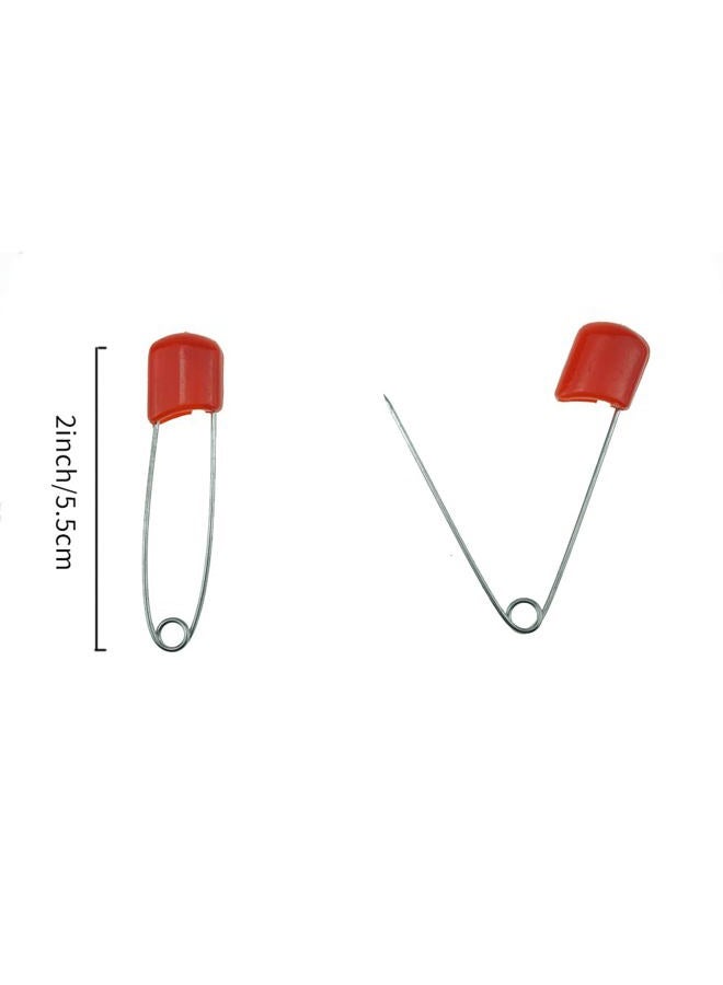 SaktopDeco Red Plastic Safety Pins 2.1 Inch Diaper Pins for Handcrafts DIY Sewing Art Craft Pin Pack of 60 - Image 2