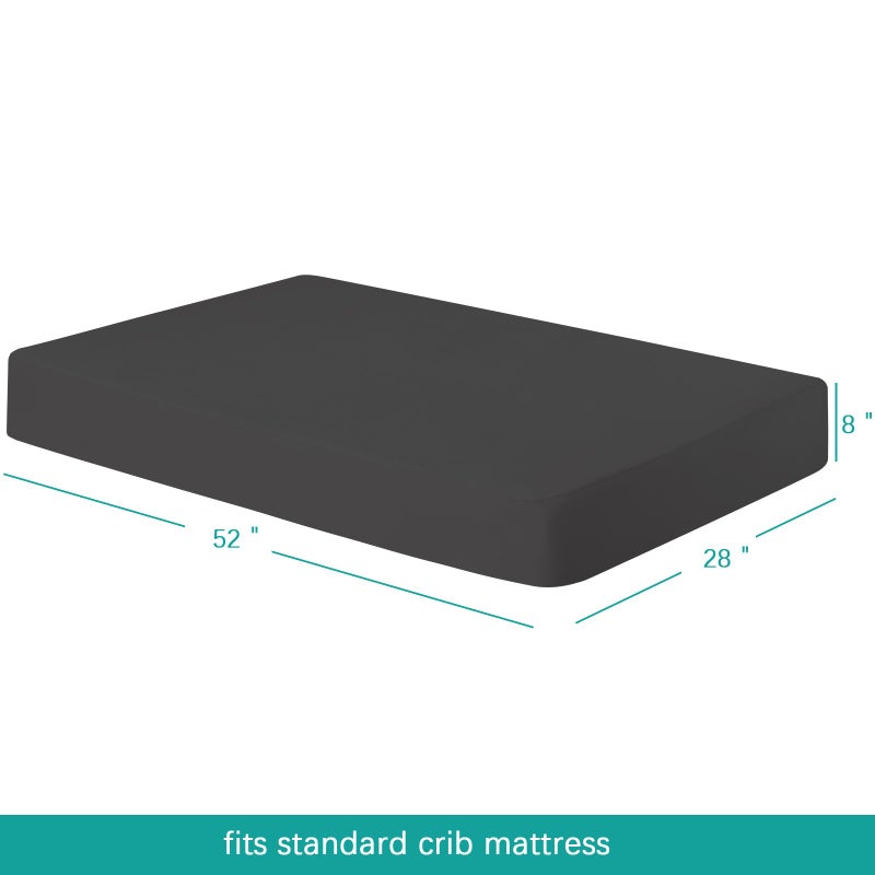 Biloban Crib Sheets Fitted, 2 Pack Crib Sheet Fits for Standard Crib Mattress, Neutral Toddler Bed Sheets for Baby Boys and Girl, Black, 52â€X 28â€ - Image 5