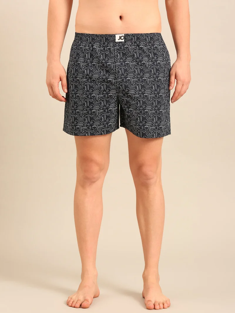 جوفن JOVEN Men's Pure Cotton Printed Boxers Pack of 2