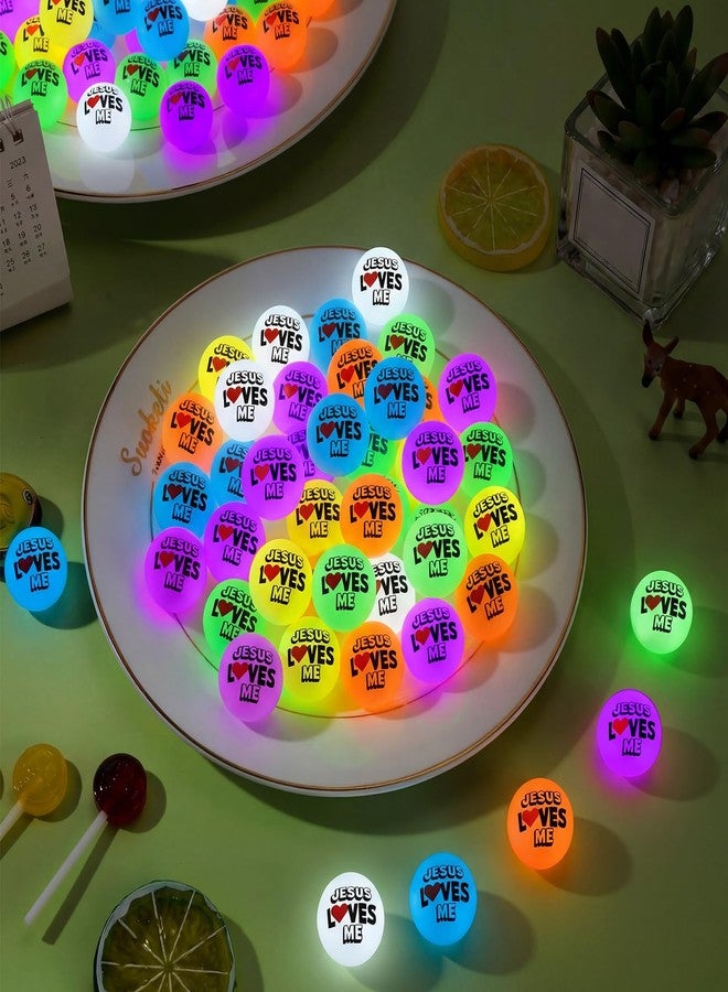 Hollowfly 50 Pcs Christian Glow in the Dark Bouncy Balls Bulk Easter Jesus Loves Me Bouncing Balls 1.25 Inch Bible Verse Christian Religious Gifts for Church Sunday School Supply - Image 3