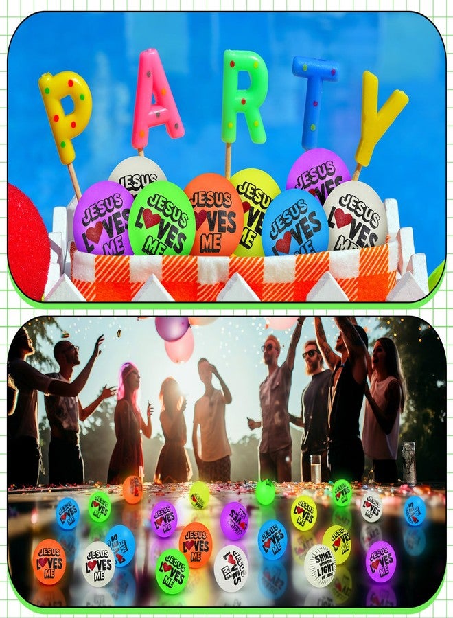 Hollowfly 50 Pcs Christian Glow in the Dark Bouncy Balls Bulk Easter Jesus Loves Me Bouncing Balls 1.25 Inch Bible Verse Christian Religious Gifts for Church Sunday School Supply - Image 4