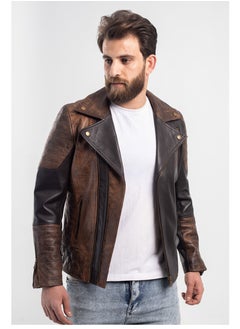 Generic Elegant natural leather jacket with excellent closure, high-quality material, havan brown color  - Image 3