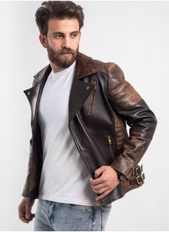 Generic Elegant natural leather jacket with excellent closure, high-quality material, havan brown color  - Image 4