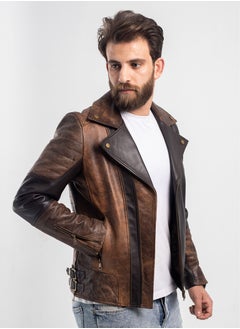 Generic Elegant natural leather jacket with excellent closure, high-quality material, havan brown color  - Image 5