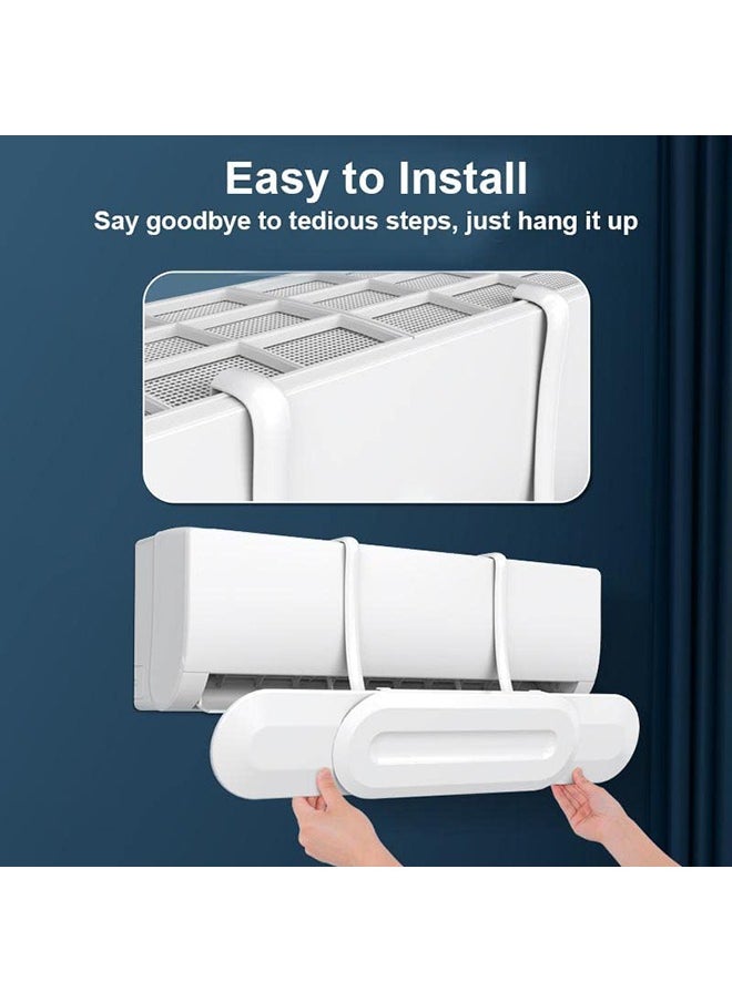 Air Conditioner Windshield,Retractable Air Conditioner Windshield,Prevent Blowing Windshield,Quiet and Low Noise,Suitable for Home/Hotel(White Rabbit)