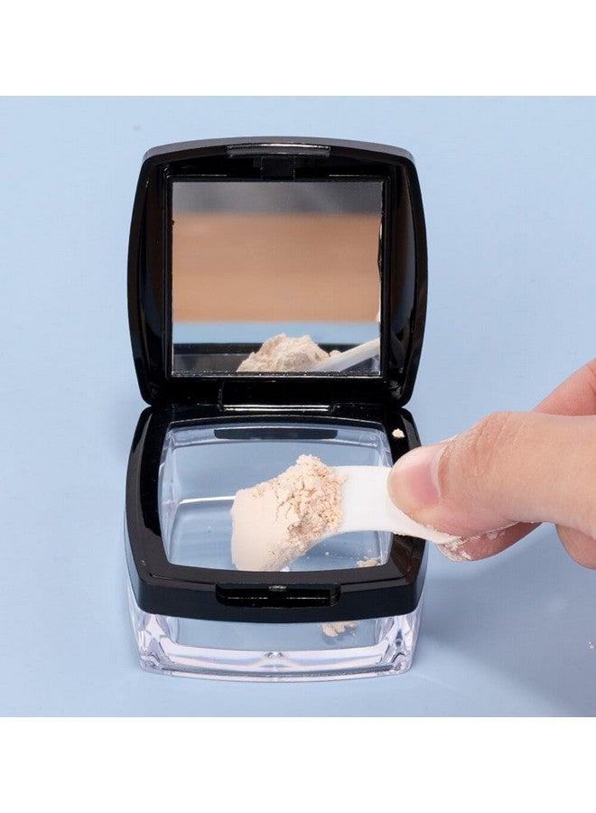 Quupy Empty Black Square 10Ml Make-Up Loose Powder Container Case With Mirror Sifter Lid And Powder Puff Glitter Powder Foundation Cosmetic Box Jar For Home And Travel - Image 3