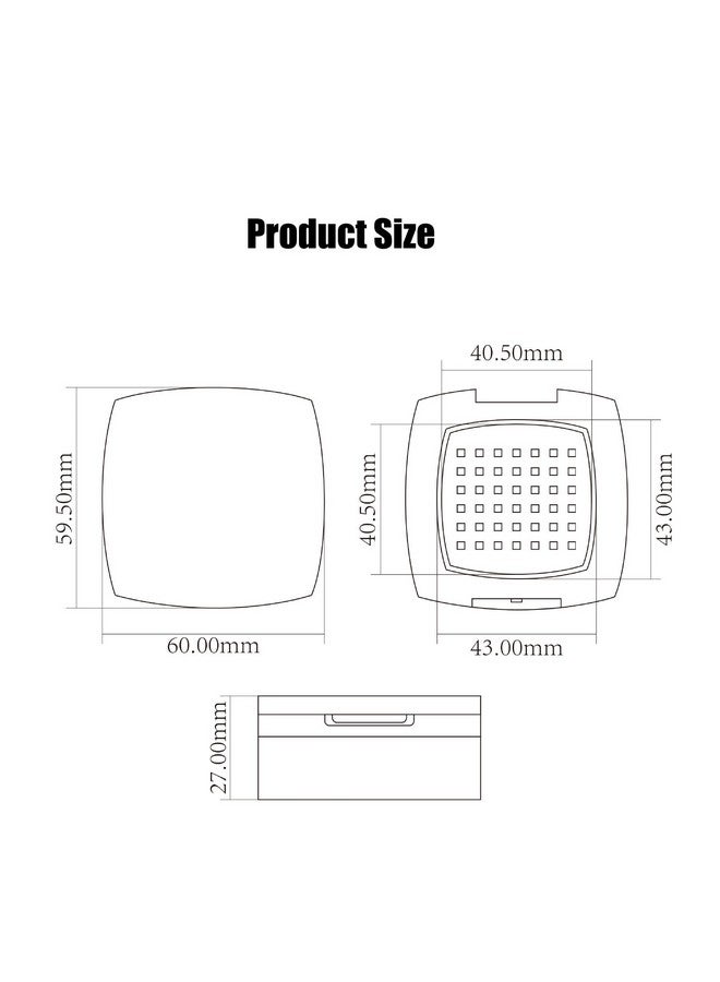 Quupy Empty Black Square 10Ml Make-Up Loose Powder Container Case With Mirror Sifter Lid And Powder Puff Glitter Powder Foundation Cosmetic Box Jar For Home And Travel - Image 2