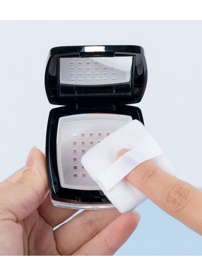 Quupy Empty Black Square 10Ml Make-Up Loose Powder Container Case With Mirror Sifter Lid And Powder Puff Glitter Powder Foundation Cosmetic Box Jar For Home And Travel - Image 4