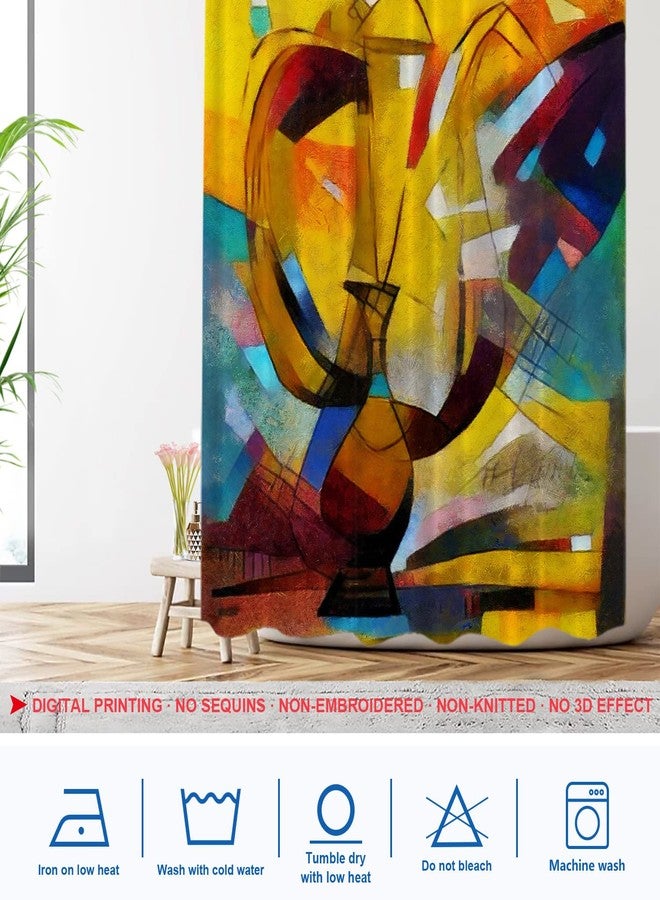 Shrahala Abstract Modern Art Pastel Decorative Curtain, Alternative Reproductions of Famous Paintings by Picasso, 72x72 Inch Waterproof Bathroom Shower Curtain - Image 4
