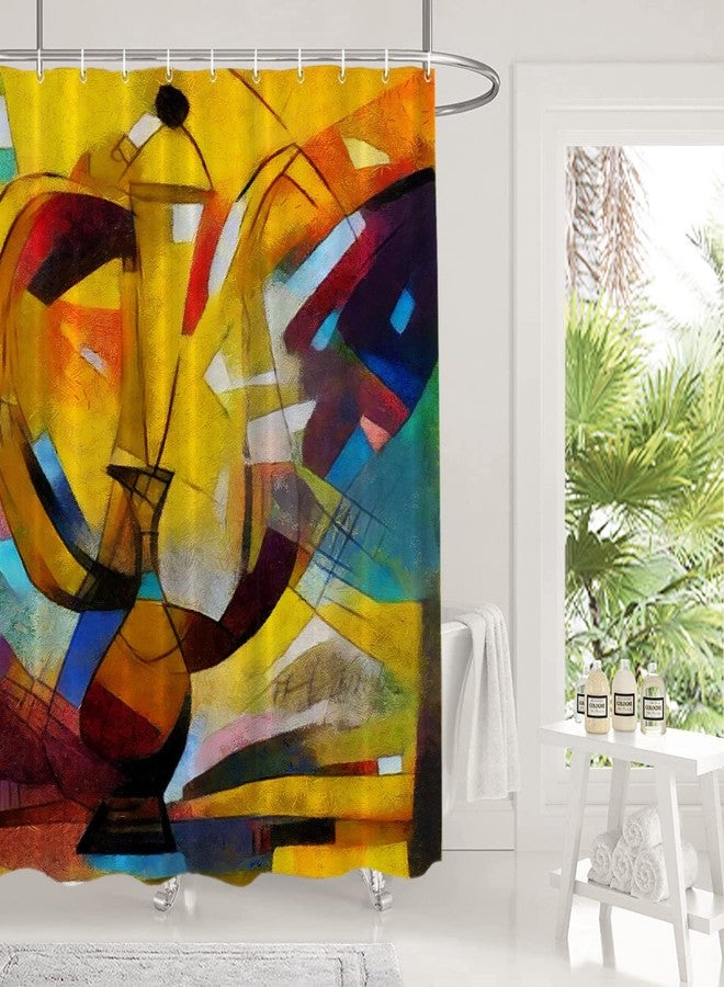Shrahala Abstract Modern Art Pastel Decorative Curtain, Alternative Reproductions of Famous Paintings by Picasso, 72x72 Inch Waterproof Bathroom Shower Curtain - Image 2