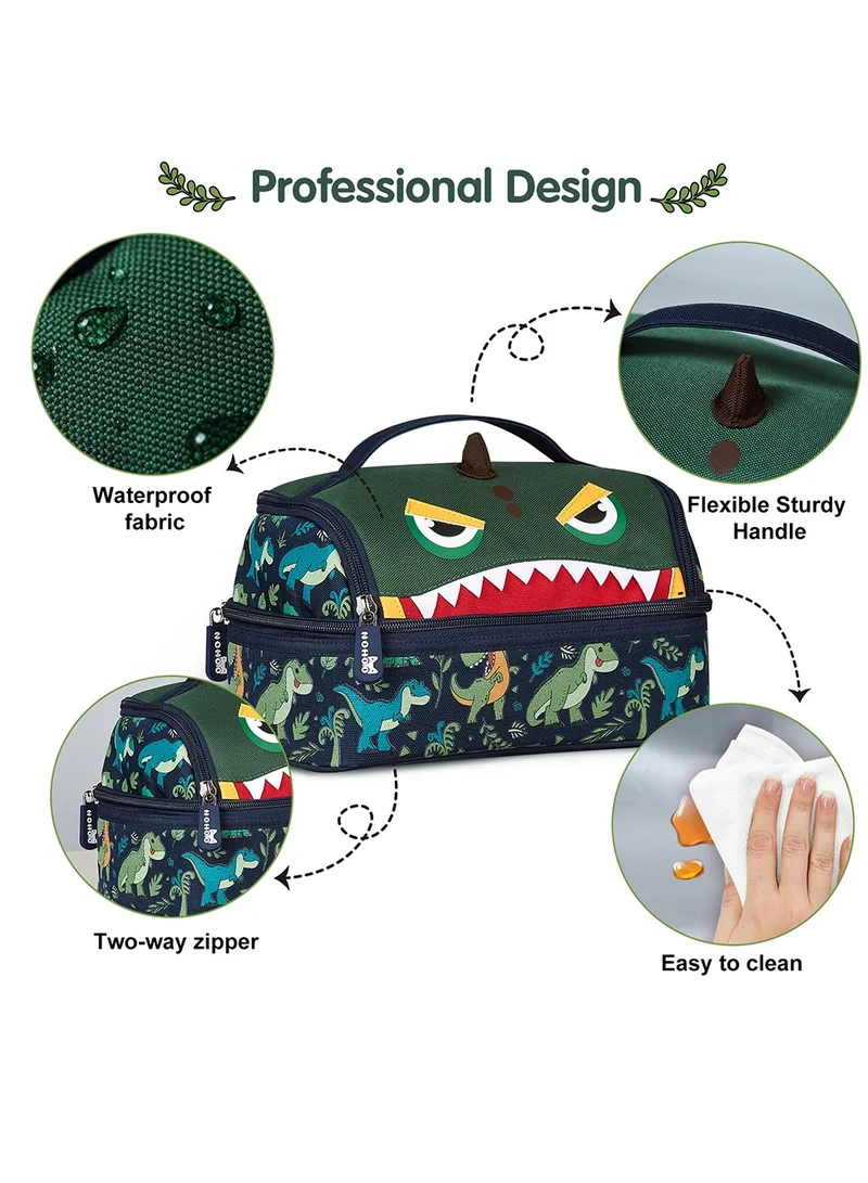 Nohoo Nohoo Kids Insulated Lunch Bag Dino - Green