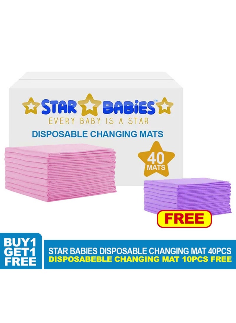 Star Babies Disposable Changing Mats Pack Of 40-Pink With Free 10Pcs Disposable Changing Mat Lavender - pzsku/Z380B835BCB8D6661D70EZ/45/_/1696335889/fc5ef387-699f-4843-946b-35b9a21162a5