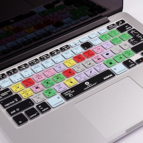 XSKN Adobe Illustrator Shortcuts Keyboard Skin Silicone AI Hotkeys Keyboard Cover for MacBook Air 13 & MacBook Pro 13 15 17, Retina (US/European ISO Keyboard) - Image 3