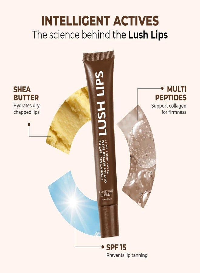 Conscious Chemist® Peptide Lip Balm SPF15 - Mocha Muse | 24 hr Hydration & Moisturizing Lip Balm for Dark & Pigmented Lips | Sun Protection | Soothes Dry Lips & Repair Moisture Barrier - 15g, Brown - Image 3