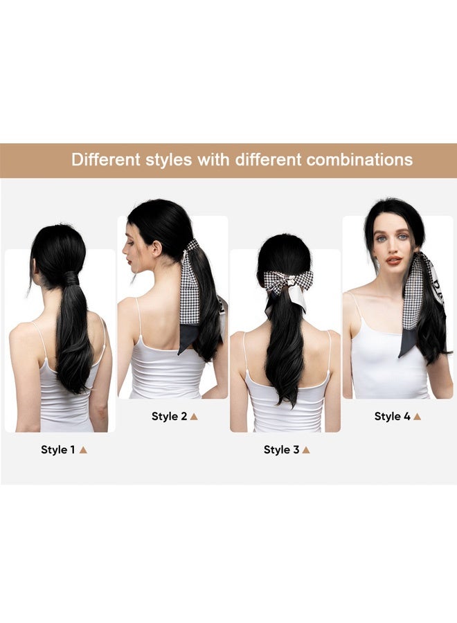 Ssovi Elegant Ponytail Hair Extension with Scarf 40cm Slightly Curly Clip-in Style for Personalized Fashion - Image 3