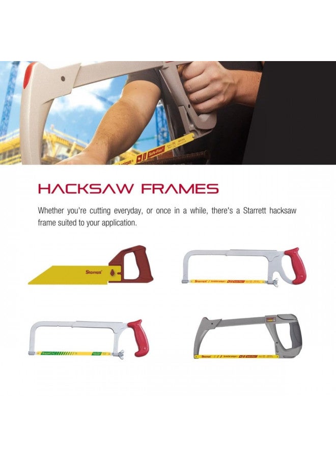 Starrett High Tension Hacksaw Frame with Bi-Metal Unique High-Speed Steel Safe-Flex Hacksaw Blade - 28000 PSI Tension, 4.3/8" Throat Depth, 12" Blade Length - K145 - Image 3
