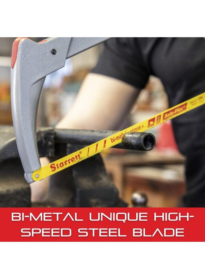 Starrett High Tension Hacksaw Frame with Bi-Metal Unique High-Speed Steel Safe-Flex Hacksaw Blade - 28000 PSI Tension, 4.3/8" Throat Depth, 12" Blade Length - K145 - Image 5