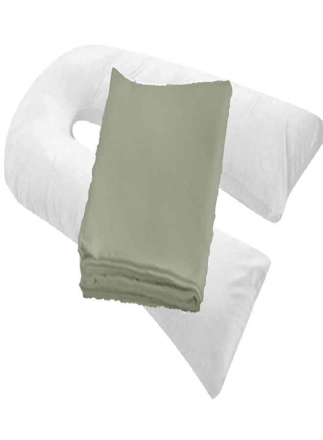 MoonRest Pregnancy Full Body Pillow Cover U-Shaped – Universal Fit U Replacement Cover for Maternity Pillow (Smoky) - Image 1