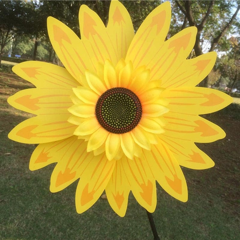 klarako Colorful Pinwheels - Windmills Suitable for Garden, Party, Outdoor, Yard, Decoration, Yellow - Image 2