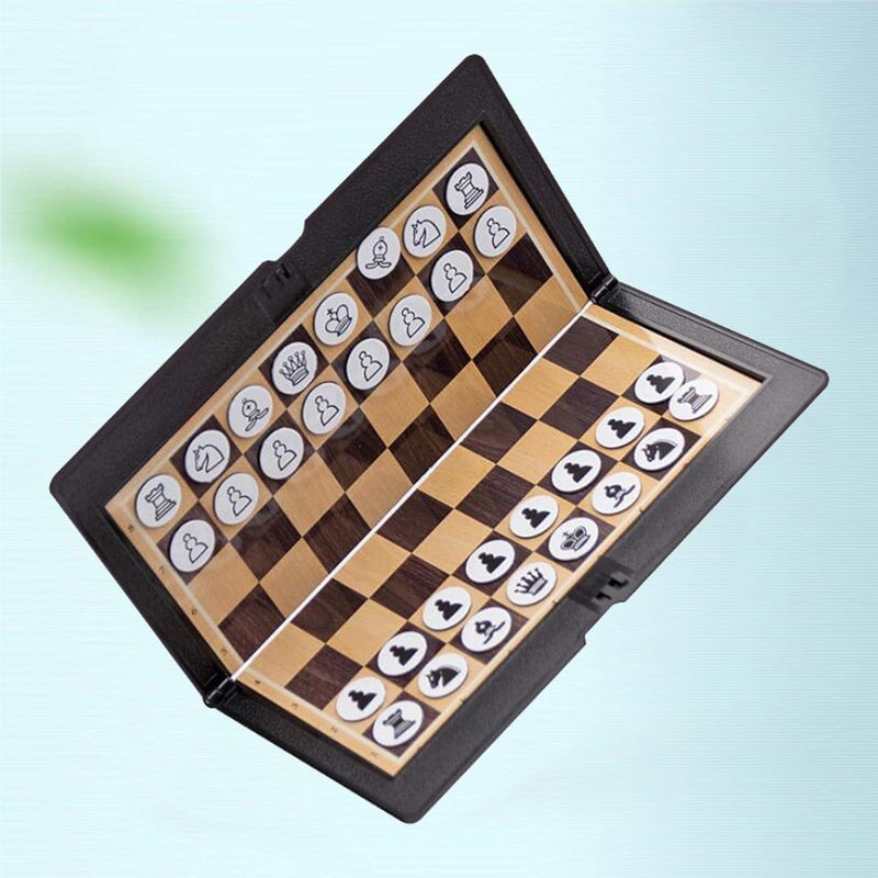 klarako Foldable Mini Magnetic Chess Set Portable Wallet Pocket Chess Board Games for Camping Travel - Image 5